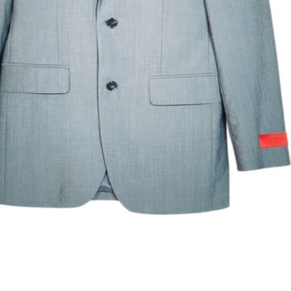 Alfani Slim Fit Blue Gray Wool Blend Mens Suit Jacket 36R Tailored  Macys Excl - Picture 4 of 9